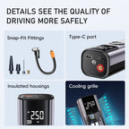 Portable Tire Inflator – 80W Wireless Air Pump