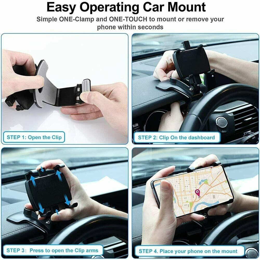 Universal Car Phone Mount – Dashboard Clamp Holder
