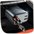 Retractable Car Charger – 69W 4-Port USB-C
