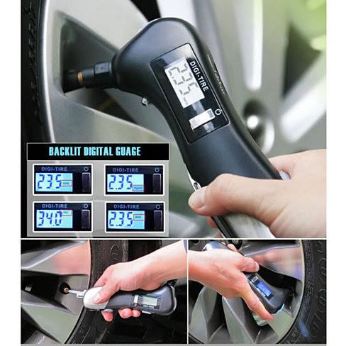 Digital Tire Gauge & Emergency Multi-Tool