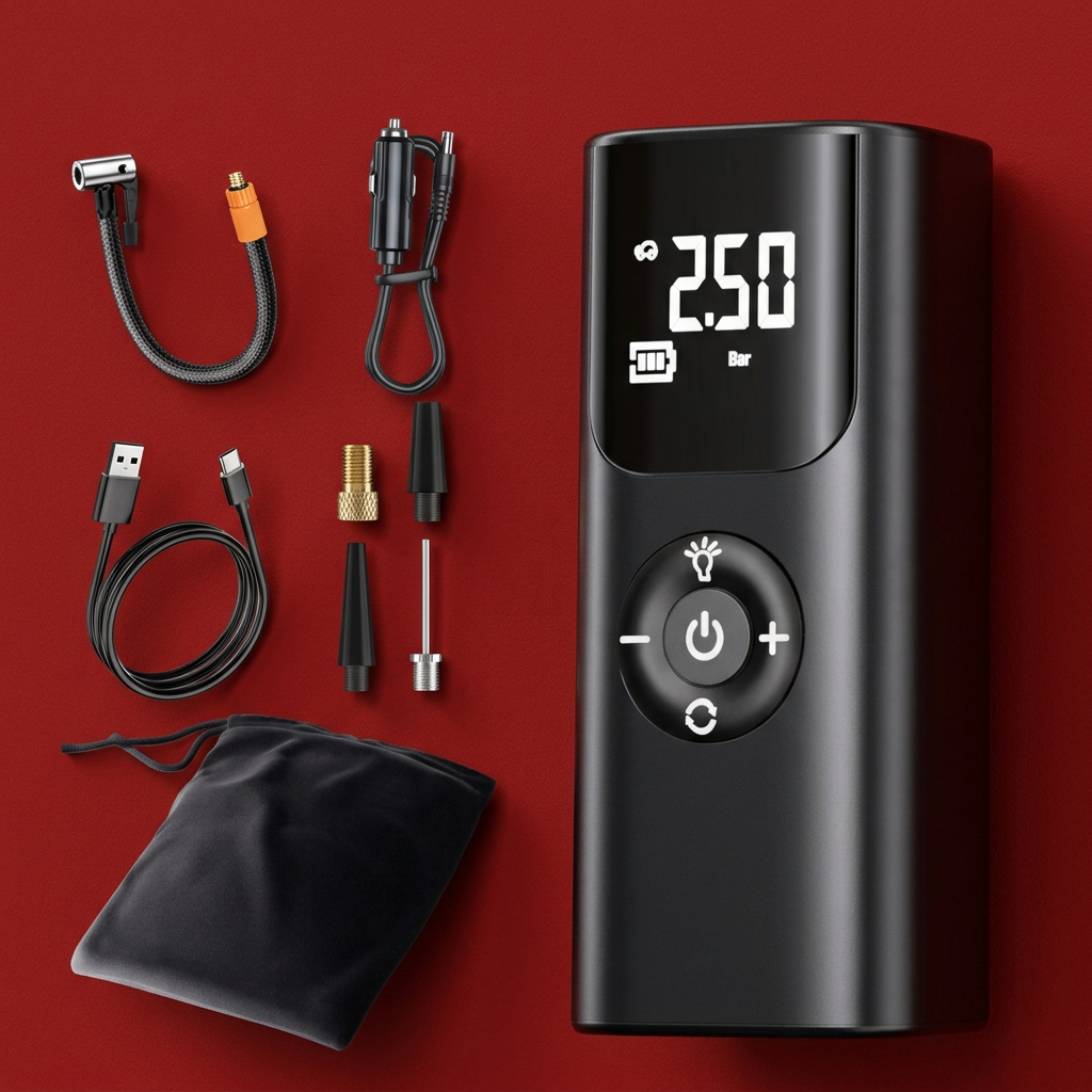 Portable Tire Inflator – 80W Wireless Air Pump
